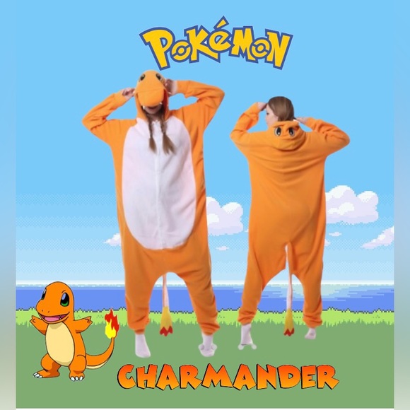 Charmander Onesie Pajamas For Adult & Teens - Picture 1 of 4